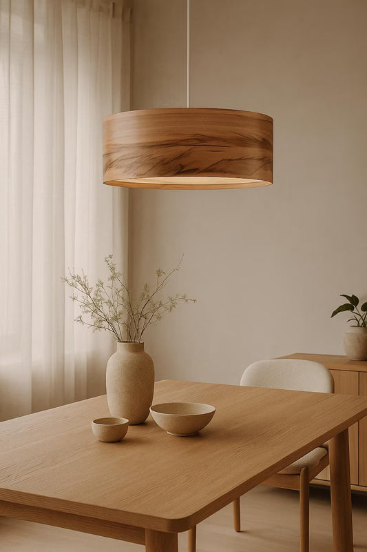 Wood Pendant Light, Ceiling Lamp, Dining Room Lighting, Wood Chandelier, Minimalistic Decor